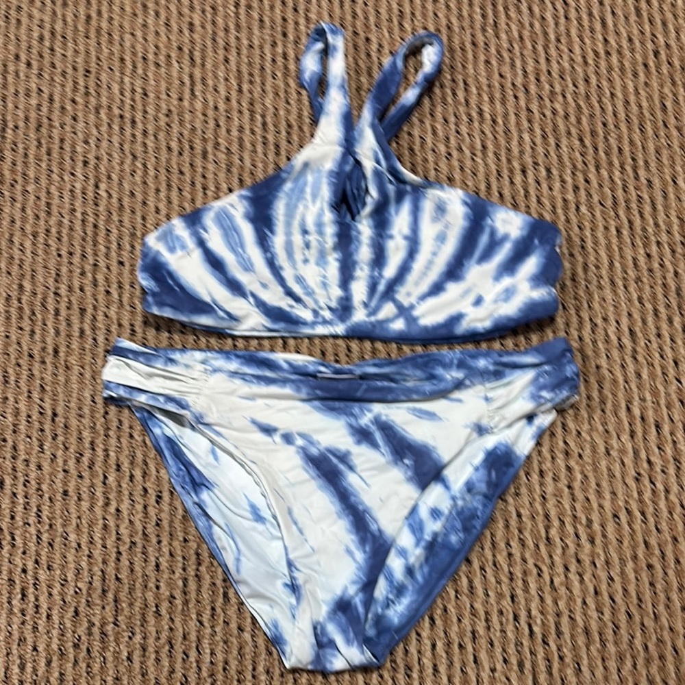 Lucky Brand Blue and White Swimwear